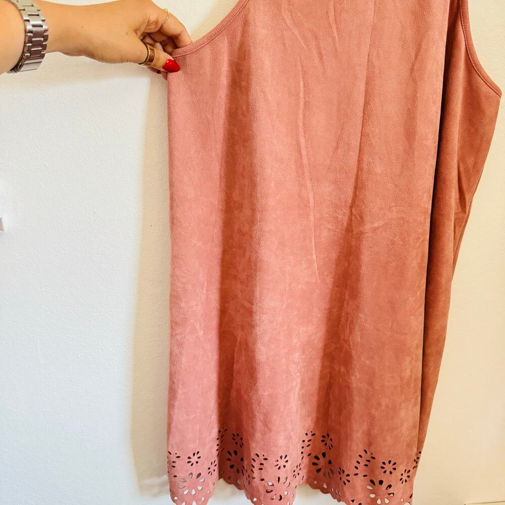 VINTAGE CRANE Y2K 90s Blush Pink Floral Tank Top Sleeveless $78 Mini Dress S - Picture 8 of 14